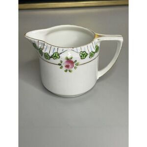 Antique Nippon Hand Painted Pink Rose Flower‎ Peony Creamer Play Small 2”